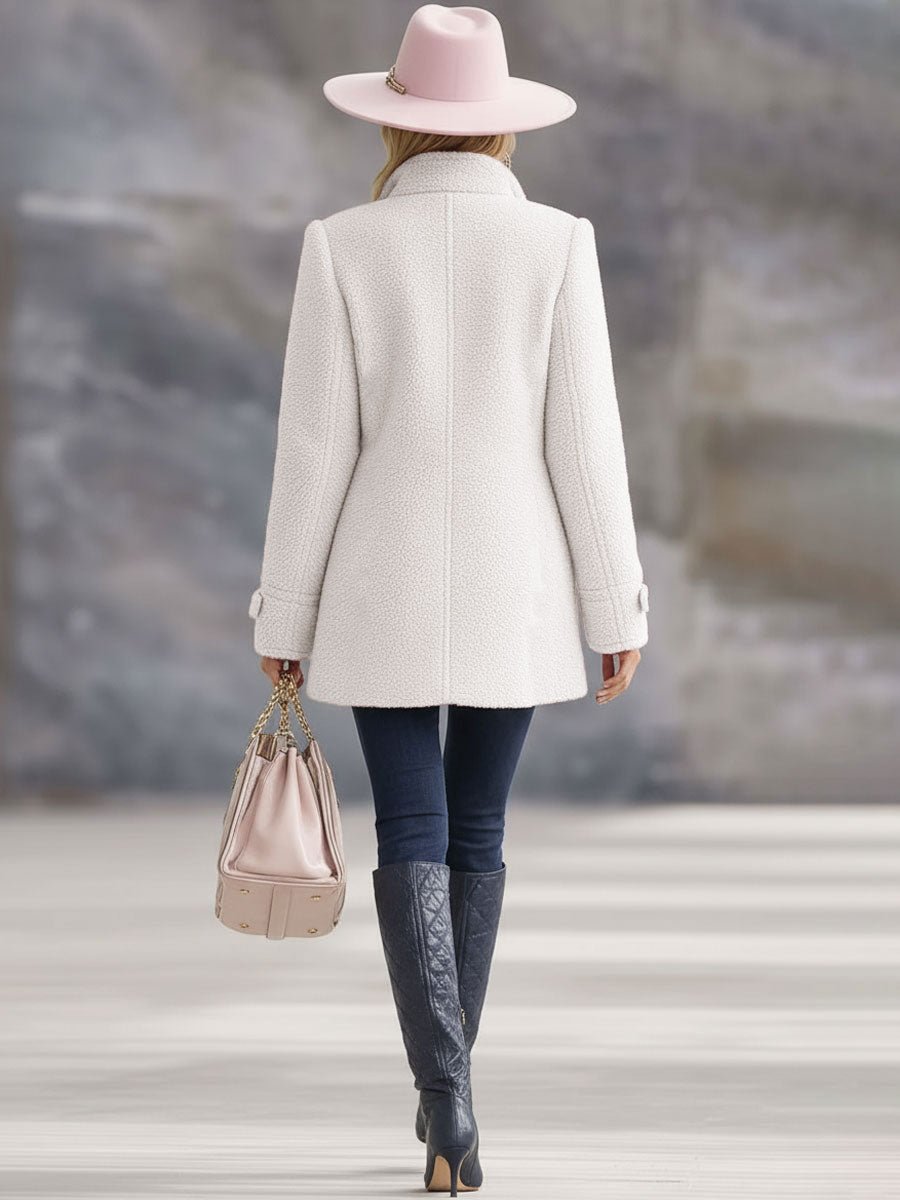 Casual Vintage Pink Polar Fleece Zip-Up Jacket Coat - Image 9