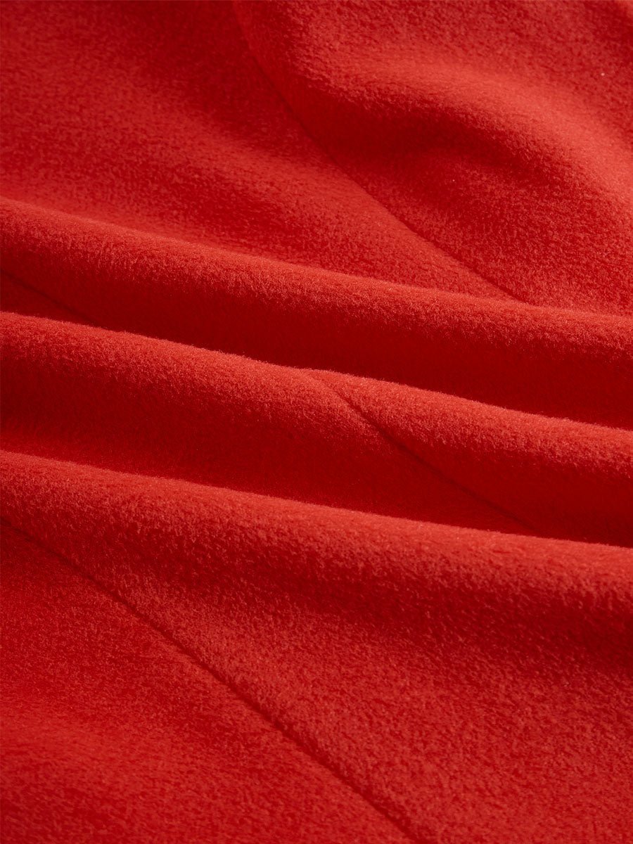 Ruffled Stand-up Collar Single-breasted Rose Embroidered Woolen Jacket - Image 10