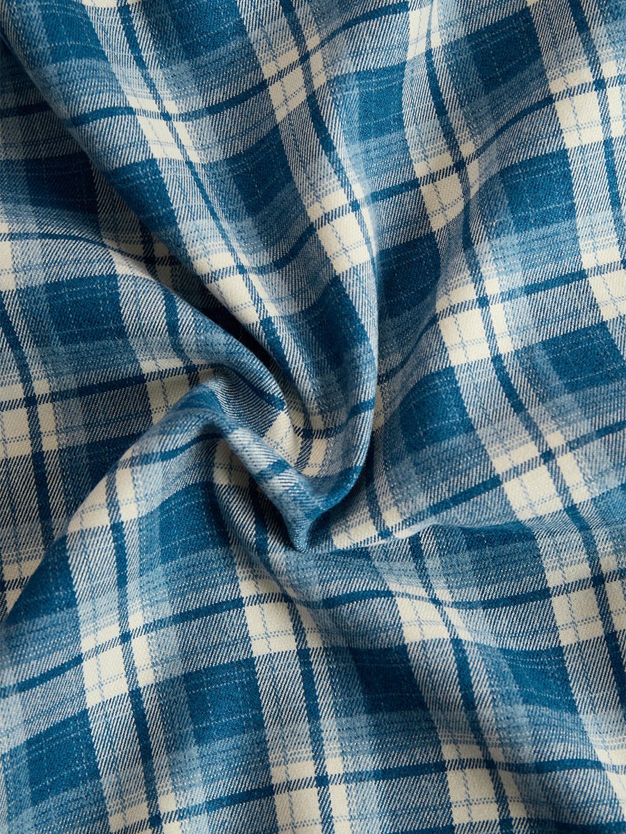 Retro Ethnic Style Lapel Reddish Brown Plaid Maxi Dress - Image 29