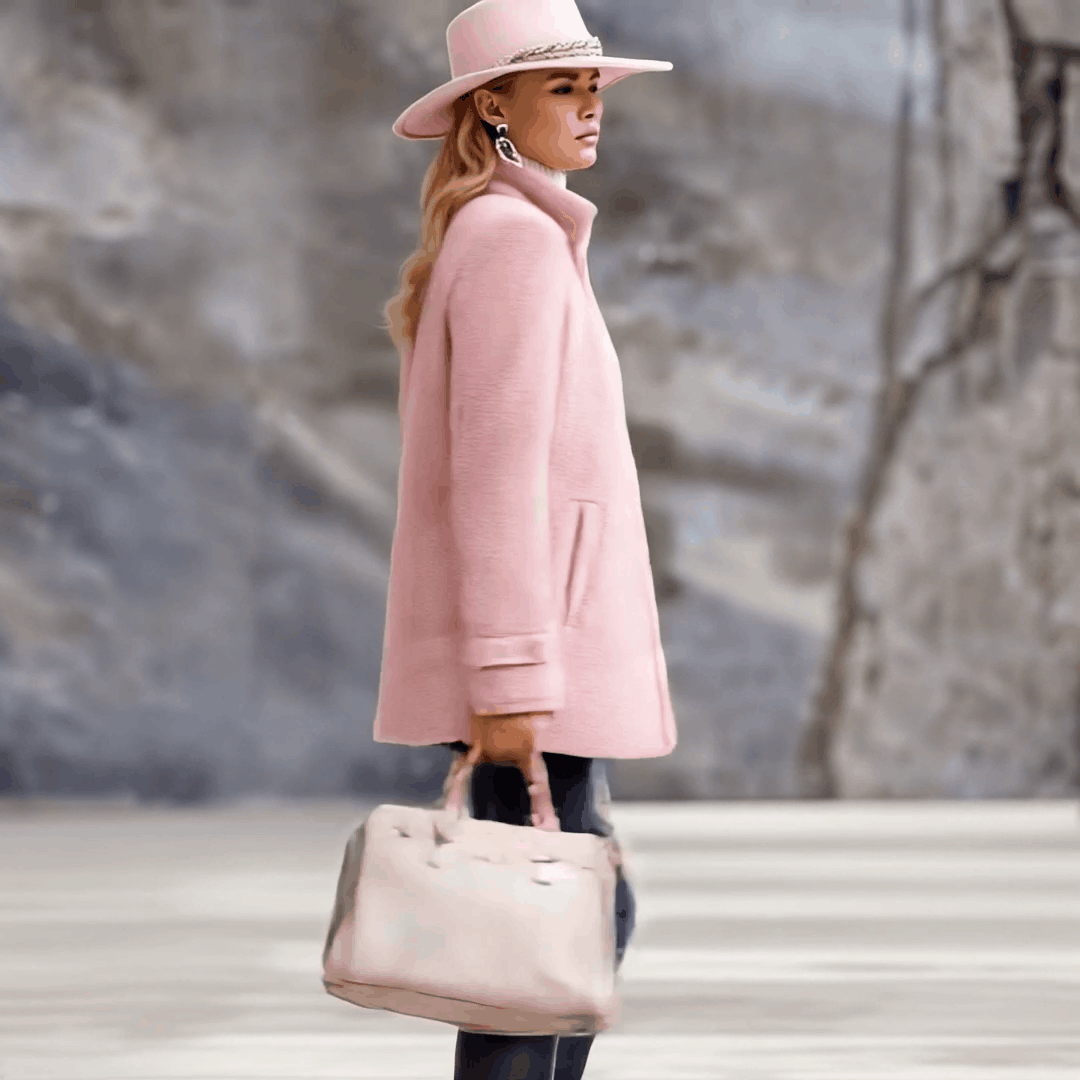 Casual Vintage Pink Polar Fleece Zip-Up Jacket Coat - Image 3